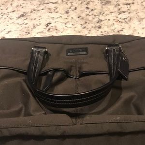 Men’s Coach canvas briefcase- black and olive